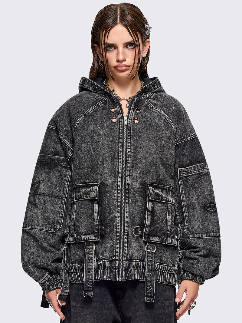Zade Denim Bomber Jacket