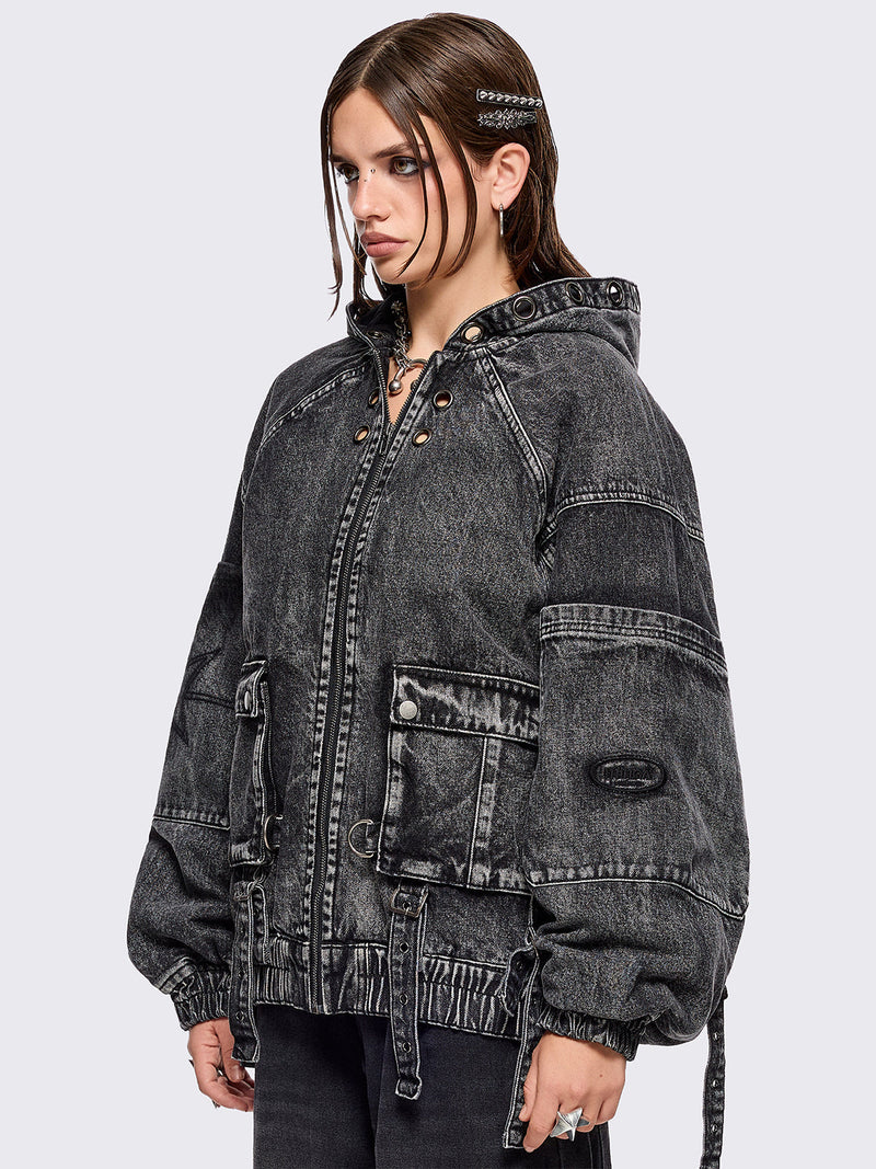 Zade Denim Bomber Jacket