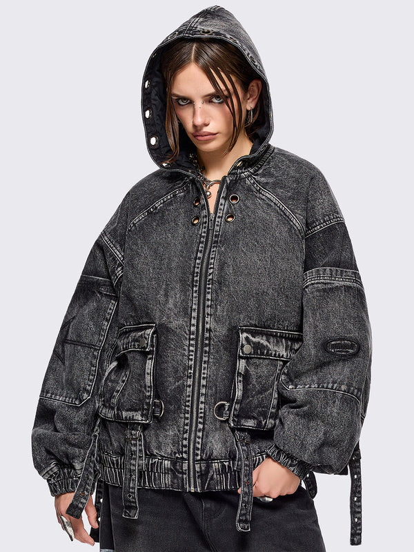 Zade Denim Bomber Jacket